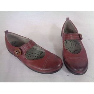 ECCO Brown Mary Jane Flats Cap Toe Size 41